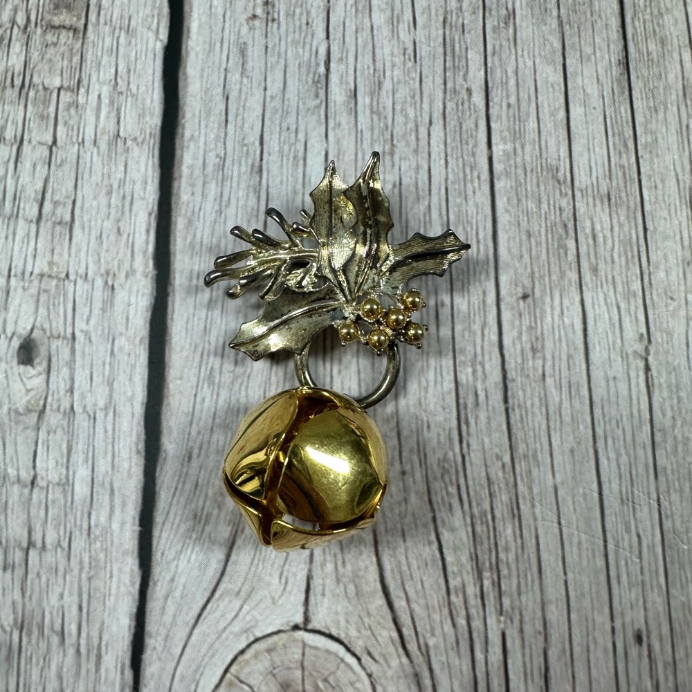 Vintage Gold and Silver Bell Brooch